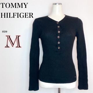 トミーヒルフィガー(TOMMY HILFIGER)の【TOMMY HILFIGER】トミーヒルフィガー　トップス　ブラック　M(カットソー(長袖/七分))