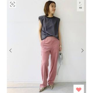 アパルトモンドゥーズィエムクラス(L'Appartement DEUXIEME CLASSE)のAMERICANA Pile Relax PANTS   レッドA(カジュアルパンツ)