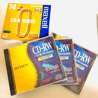 CD-RW 3枚 & 音楽用CD-R 1枚セット(未使用品)(その他)