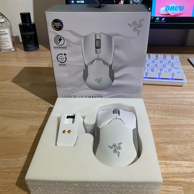 razer viper ultimate white  使用感有 付属品完備