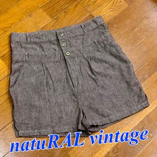 ナチュラルヴィンテージ(natuRAL vintage)の＊natuRAL vintage 麻混 ショートパンツ Mサイズ＊(ショートパンツ)