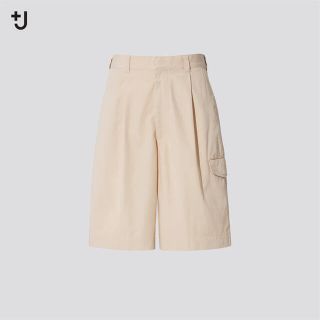 ユニクロ(UNIQLO)のUNIQLO +J ワイドフィットカーゴハーフパンツ NATURAL/S(ショートパンツ)