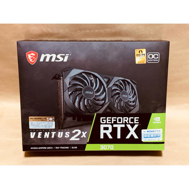 新品未開封　MSI GeForce RTX 3070 VENTUS 2X OC スマホ/家電/カメラのPC/タブレット(PCパーツ)の商品写真