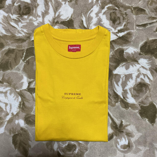 19ss Supreme Qualite tee tシャツ　黄色　logo m