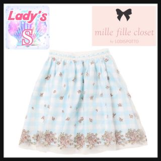 mille fille closet フェアリー フラワー ギンガム スカート(ひざ丈ワンピース)