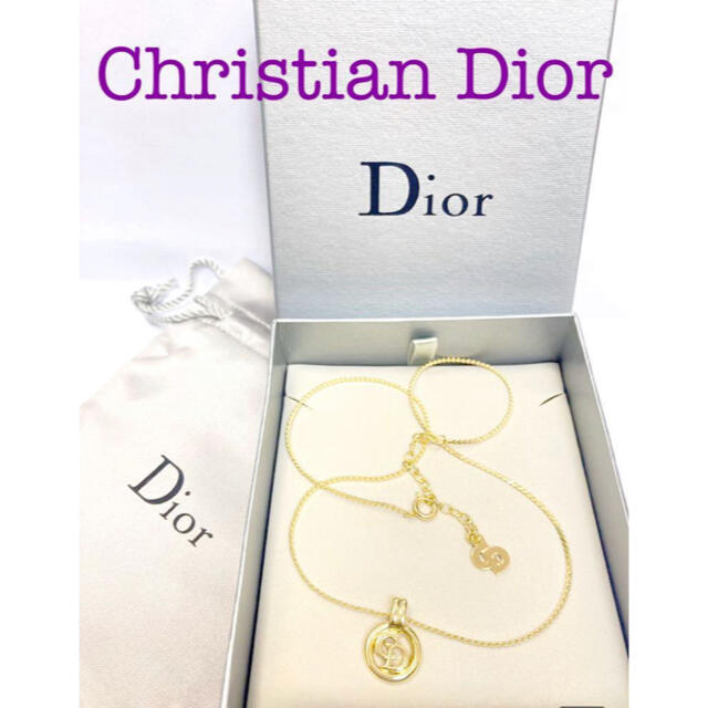 M千015 / Dior ネックレス CDロゴ サークル ゴールドカラー