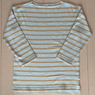 ギャップ(GAP)のボーダーカットソー マスタードイエロー メンズ レディース 七分袖(Tシャツ/カットソー(七分/長袖))