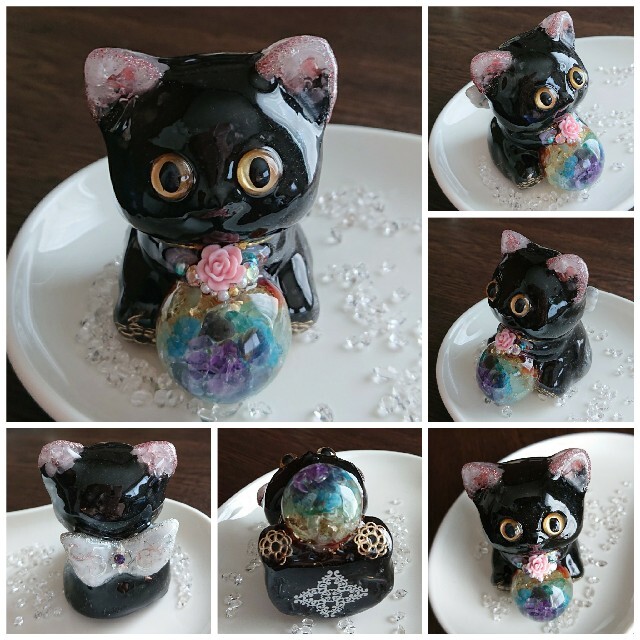 専用です。黒猫(ФωФ)💖ボスにゃんちゃん★オルゴナイト ハンドメイドのインテリア/家具(インテリア雑貨)の商品写真