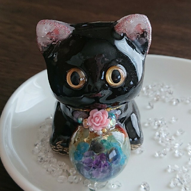 専用です。黒猫(ФωФ)💖ボスにゃんちゃん★オルゴナイト ハンドメイドのインテリア/家具(インテリア雑貨)の商品写真