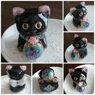 専用です。黒猫(ФωФ)💖ボスにゃんちゃん★オルゴナイト(インテリア雑貨)