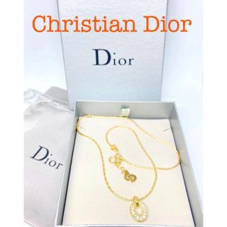 クリスチャンディオール(Christian Dior)の未使用美品▲ディオール ネックレス オーバル ストーン付き ゴールド色【128】(ネックレス)