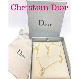 クリスチャンディオール(Christian Dior)の未使用美品★ディオール ネックレス リーフ CD ストーン ゴールド色 ★212(ネックレス)