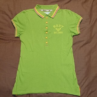 ロキシー(Roxy)のROXY ロキシー  プリント ロゴ ポロシャツ  半袖 ライトグリーン 緑(ポロシャツ)