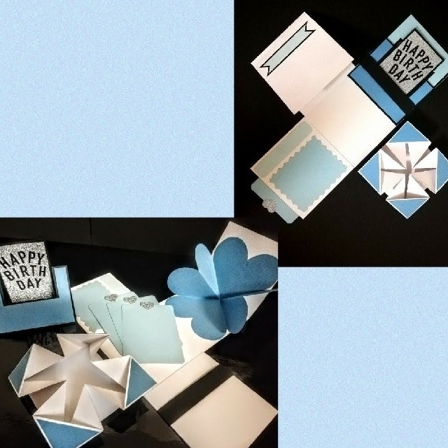仕掛けアルバム☘　サプライズボックス　プレゼントボックス　メッセージカード☘ ハンドメイドの文具/ステーショナリー(カード/レター/ラッピング)の商品写真