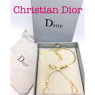 クリスチャンディオール(Christian Dior)の未使用美品◆ディオール ブレスレット リボン CDロゴ ゴールド色 【206】(ブレスレット/バングル)