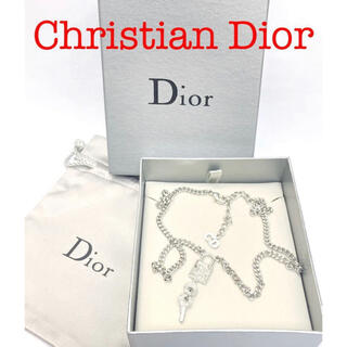 クリスチャンディオール(Christian Dior)の未使用美品★ディオール ネックレス カデナ 南京錠カギ 喜平 シルバー色★201(ネックレス)