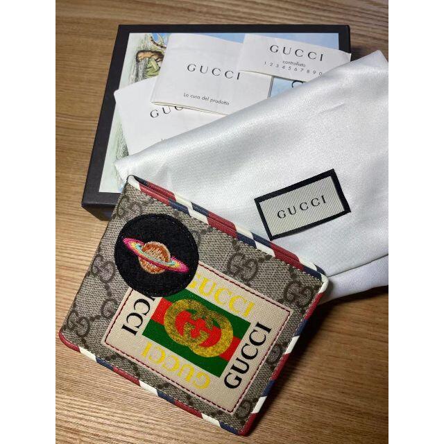 ☆レア品☆GUCCI ☆グッチ GGスプリーム クーリエ レザー 二つ折り財布
