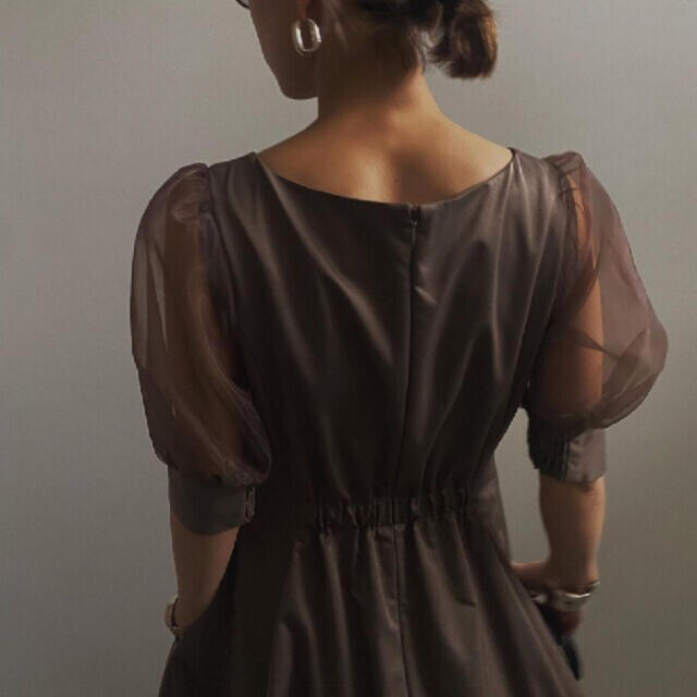 AMERI SHEER PUFF SLEEVE DRESS
