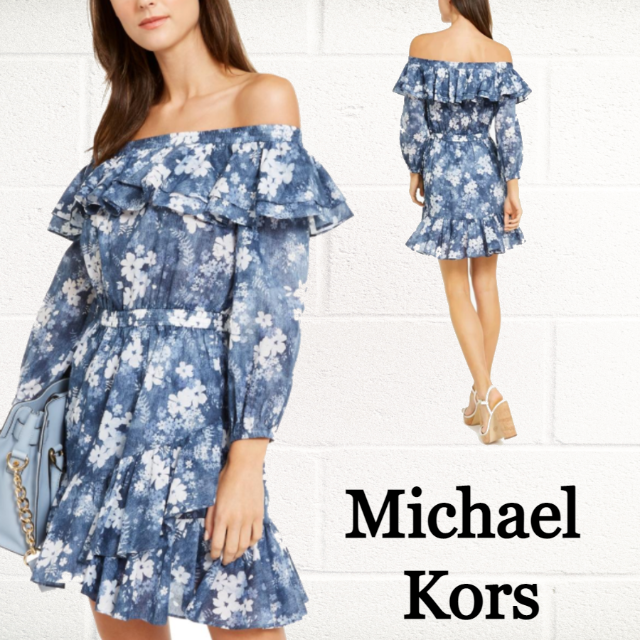 ★SALE☆【Michael Kors】フローラルオフショルダードレス