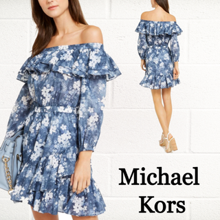 マイケルコース(Michael Kors)の★SALE☆【Michael Kors】フローラルオフショルダードレス(ミニワンピース)