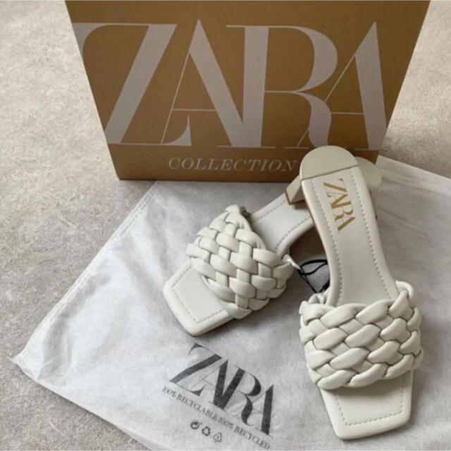 【美品】ZARA 編み込みサンダル　サイズ37