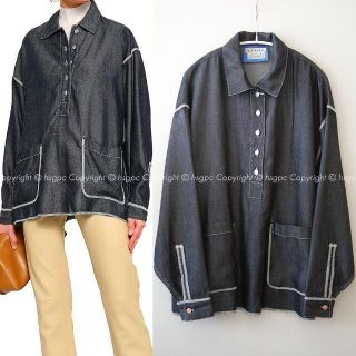 アクネ(ACNE)のアクネ ストゥディオズ プルオーバー オーバーサイズ デニム シャツ(シャツ/ブラウス(長袖/七分))