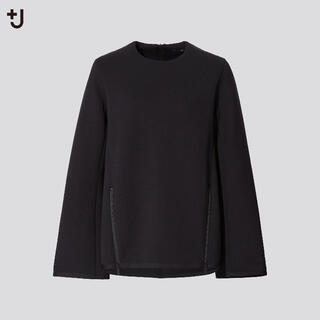 ユニクロ(UNIQLO)のUNIQLO ＋J  ドライスウェットクルーネックシャツ　黒　XL(トレーナー/スウェット)
