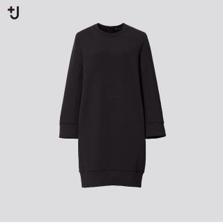 ユニクロ(UNIQLO)のUNIQLO  ＋J ドライスウェットワンピース　黒　XXL(ひざ丈ワンピース)