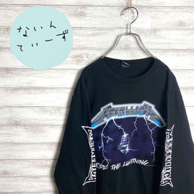 【入手困難】90s メタリカ　ブラック　両面ロゴ　スリーブロゴ　Tシャツ　ロンT