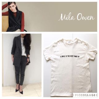 ミラオーウェン(Mila Owen)のルーズメッセージT(Tシャツ(半袖/袖なし))