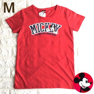 ミッキーマウス(ミッキーマウス)の☀️【 M 】 ミッキー ロゴ 半袖 Tシャツ 赤(Tシャツ(半袖/袖なし))