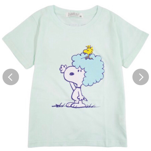 PEANUTS(ピーナッツ)のアフロのスヌーピー 半袖Tシャツ 120 春 夏 ミントグリーン SNOOPY キッズ/ベビー/マタニティのキッズ服女の子用(90cm~)(Tシャツ/カットソー)の商品写真