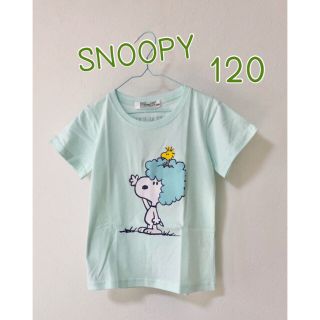 ピーナッツ(PEANUTS)のアフロのスヌーピー 半袖Tシャツ 120 春 夏 ミントグリーン SNOOPY(Tシャツ/カットソー)