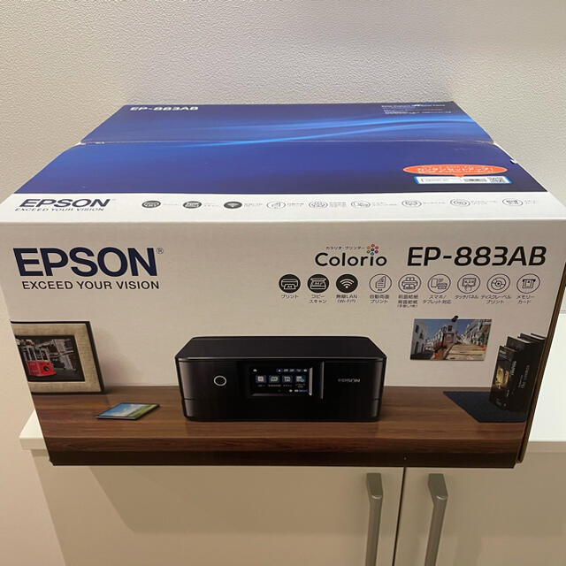 EPSON(エプソン)のEPSON EP-883AB カラリオ インクジェット複合機 エプソン ブラック スマホ/家電/カメラのPC/タブレット(PC周辺機器)の商品写真