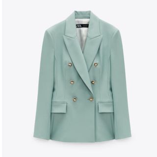 ZARA テーラードダブルプレストブレザー Sサイズ モスグリーン