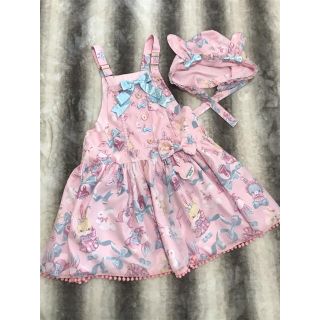 アンジェリックプリティー(Angelic Pretty)のMoco moco bunnys♡サロペット♡ピンク♡リリカルバニー(サロペット/オーバーオール)