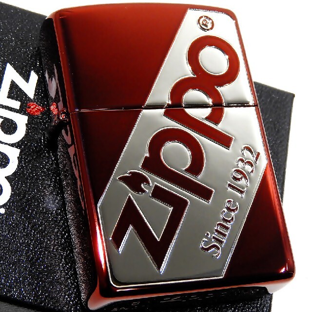 ZIPPO(ジッポー)の(送料込み)ZIPPO◇ナナメ/ジッポロゴ◇レッド◇新品◇ジッポ メンズのファッション小物(タバコグッズ)の商品写真