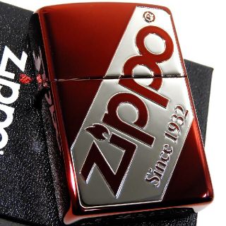 ジッポー(ZIPPO)の(送料込み)ZIPPO◇ナナメ/ジッポロゴ◇レッド◇新品◇ジッポ(タバコグッズ)