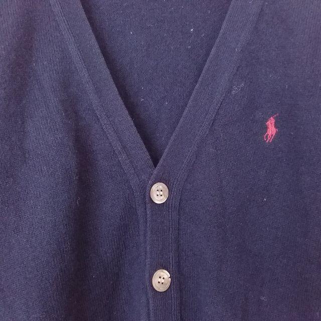 POLO RALPH LAUREN(ポロラルフローレン)のポロ ラルフローレン ラムウールニットカーディガン シェルボタン 160 キッズ キッズ/ベビー/マタニティのキッズ服男の子用(90cm~)(カーディガン)の商品写真