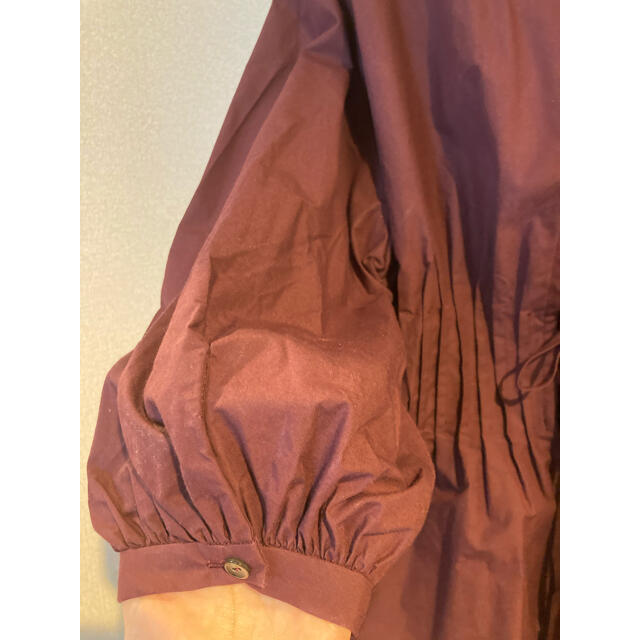 LE CIEL BLEU(ルシェルブルー)のルシェルブルー ブラウス ペプラム ギャザー シャツ 36サイズ ブラウン 美品 レディースのトップス(カットソー(半袖/袖なし))の商品写真