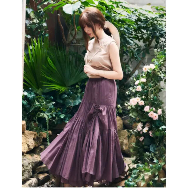 Herlipto Asymmetric Tiered Cotton-voile - ロングスカート