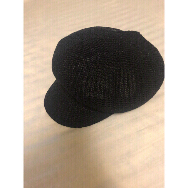 キャスケット　帽子　ブラック　麦　ペーパー　夏 レディースの帽子(キャスケット)の商品写真