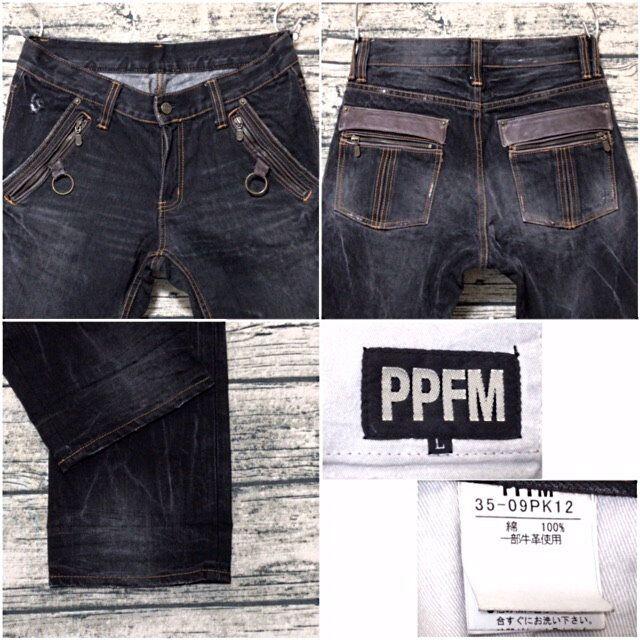 PPFM(ピーピーエフエム)のＰＰＦＭ◆ピーピーエフエム◆Ｌ◆ウエスト約８１ｃｍ◆ユーズド加工◆ジップ メンズのパンツ(デニム/ジーンズ)の商品写真