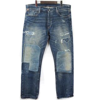 デニムアンドサプライラルフローレン(Denim & Supply Ralph Lauren)のデニム&サプライ ラルフローレン デニム パンツ リペア加工 ブルー 36(デニム/ジーンズ)