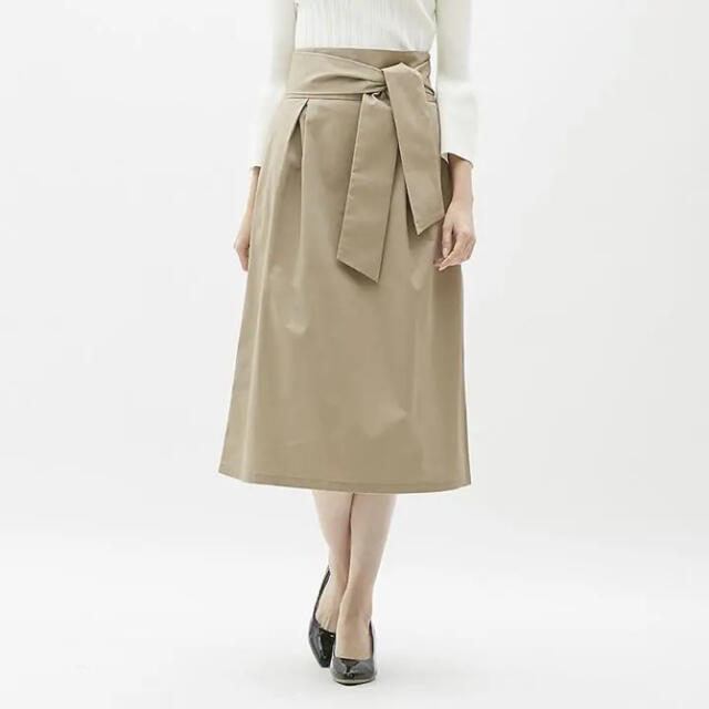 GU(ジーユー)のチノベルト付きハイウエストスカート レディースのスカート(ロングスカート)の商品写真