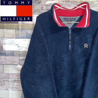 トミーヒルフィガー(TOMMY HILFIGER)の【90's希少】TOMMYHILFIGER ロゴジッププルオーバー(スウェット)