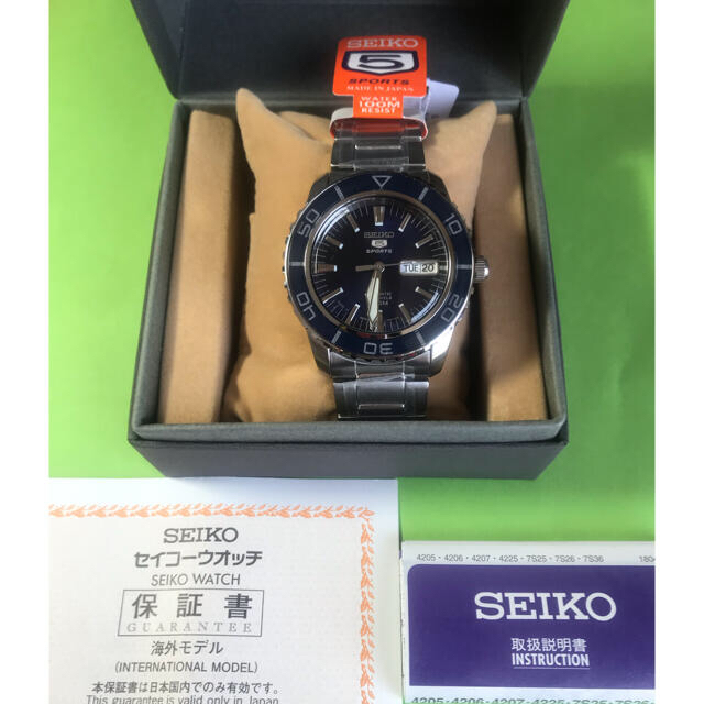 値下げ中❗️【新品・未使用】SEIKO セイコー5 ネイビー　自動巻時計