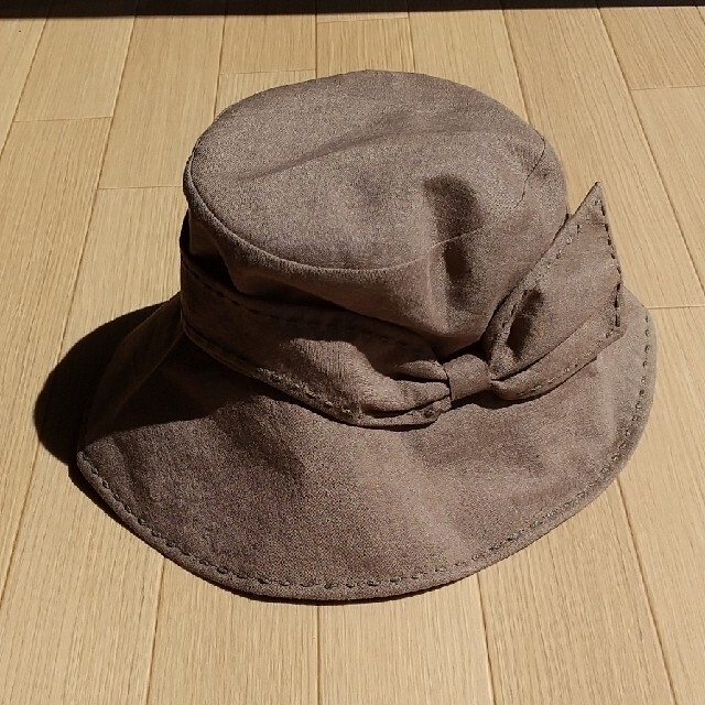 麻100%リボン付き帽子 レディースの帽子(ハット)の商品写真
