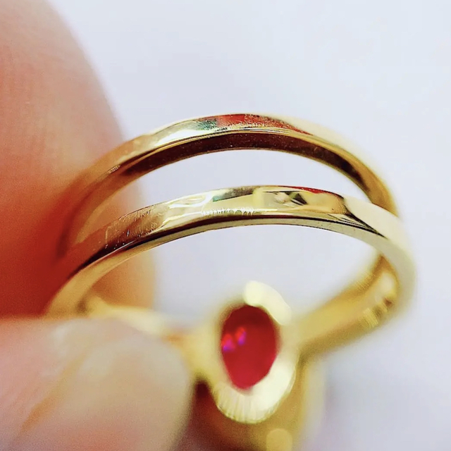 ★1.00ct★✨ビルマ産 ルビー&0.30ctダイヤモンドK18リング指輪