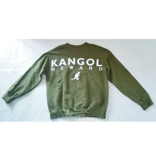 カンゴール(KANGOL)の★アメリカ製KANGOLカンゴールU.S.Aバックプリント綿カーキ長袖トレーナー(スウェット)